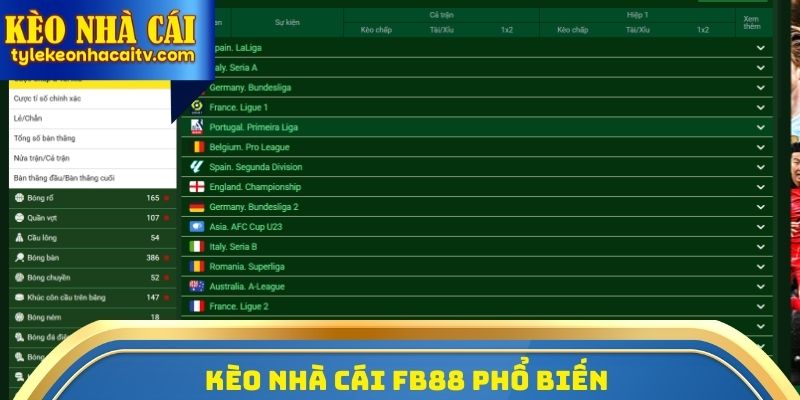 Kèo nhà cái FB88 phổ biến